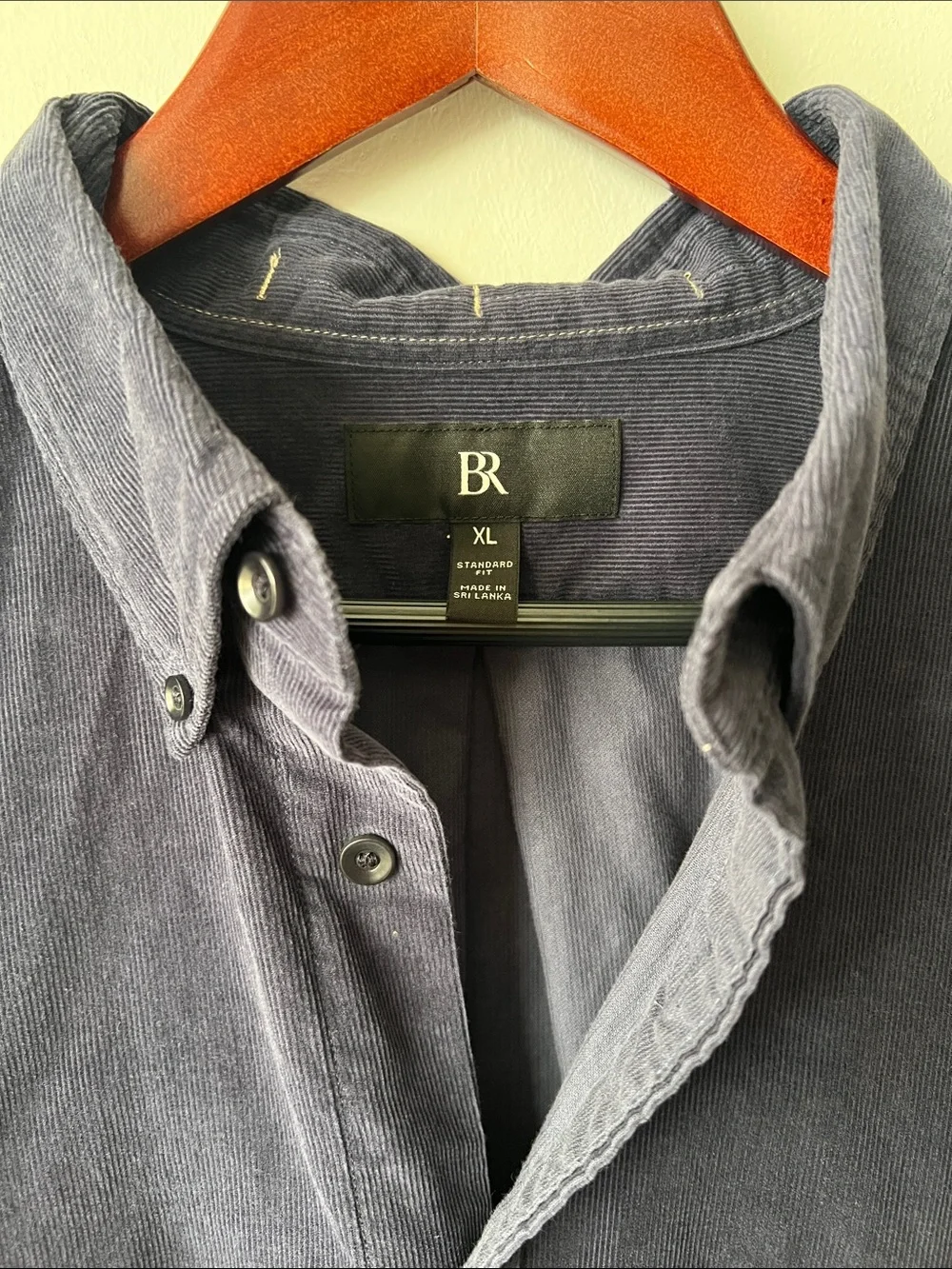 Men's Banana Republic Corduroy Button-Down Long Sleeve Shirt - Navy size XL